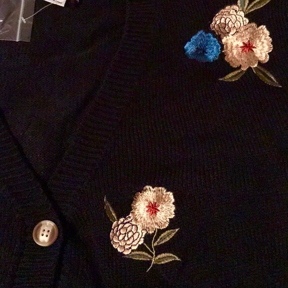 ☀️NEW☀️Classy Embroidered Cardigan black - Picture 2 of 4